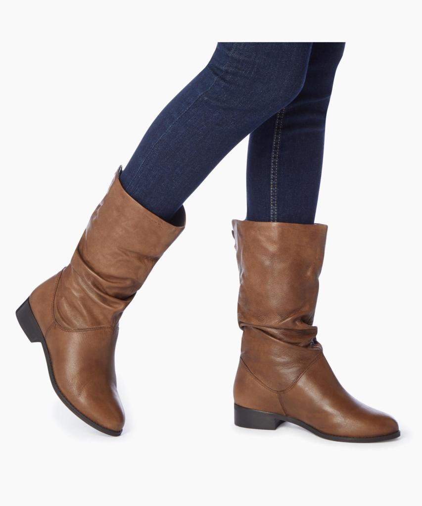 Dune Rosalinda leather ruched calf boots £99